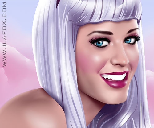 California Gurl Katy Perrie ilustra o by ila fox Detalhe do desenho