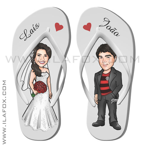 caricatura casal, caricatura noivos, caricaturas bonitas, para casamento, noivo flamenguista, caricatura chinelo, by ila fox