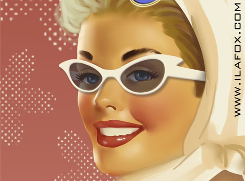 Ilustração fiftie pinup anos 50 by Ila Fox
