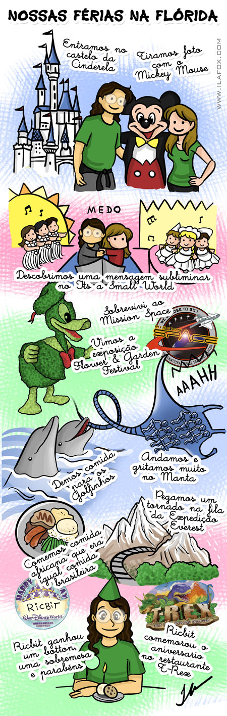 Férias Flórida, Disney, Magic Kingdom, Epcot, Animal Kingdom, Sea World, Megacon, Disney em Março, Orlando em Março, ilustração by ila fox