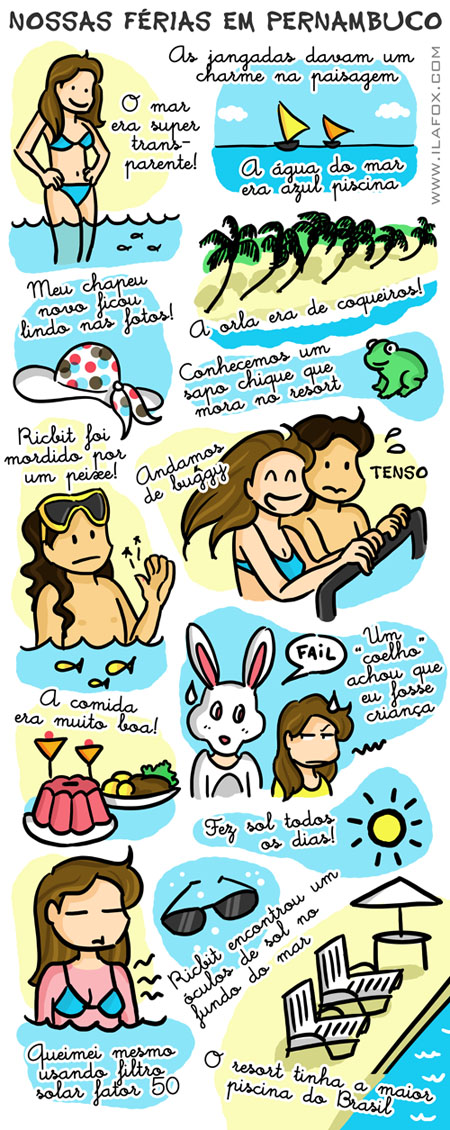 férias em Pernambuco, Ipojuca, Porto de Galinhas, Piscinas Naturais, Praia dos carneiros, Resort Beach Class, Muro Alto, Pernambuco em Fevereiro, Porto de Galinhas em Pernambuco, ilustração e vídeo by ila fox