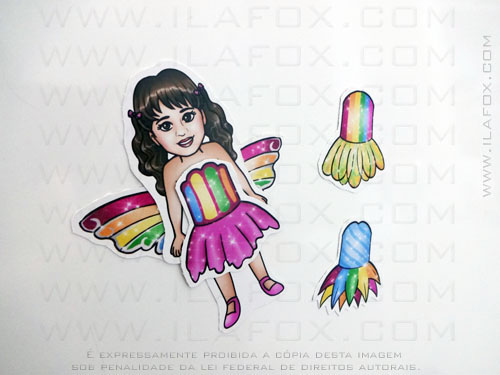 lembrancinha, imã, original, festa infantil, Barbie arco íris, by ila fox