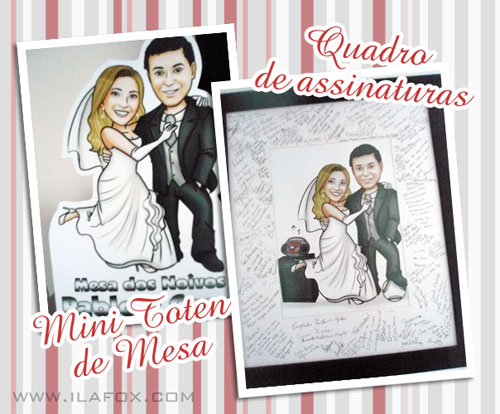 Caricatura casal noivos, caricatura noivinhos, educação física, quadro de assinaturas, caricatura sob encomenda by ila fox