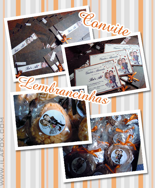 caricatura casal, noiva com sacola de compras, noivos controle playstation, lembrancinhas, convites, by ila fox