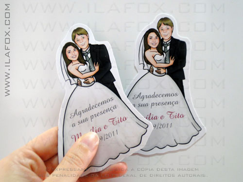 Caricatura noivos, casal, corpo inteiro, colorido, lembrancinha casamento, original, by ila fox