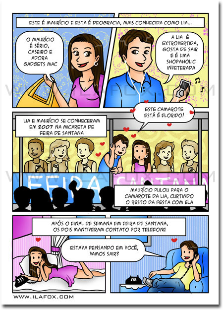 convite em história em quadrinhos personalizados para casamento, Salvador, Bahia, by ila fox