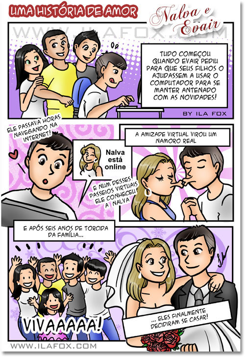 convite em história em quadrinhos personalizado para casamento by ila fox