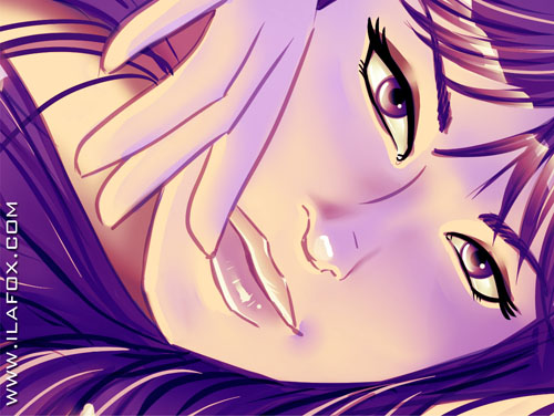 Mulher sexy de cabelo roxo ilustração by ila fox