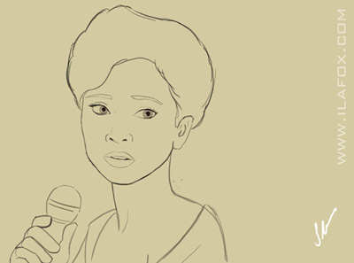 Retrato realista, Sheren Tang, Tenho um encontro com a primavera, ilustração by ila fox