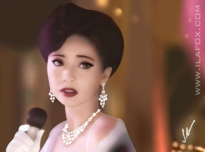 Retrato realista, Sheren Tang, Tenho um encontro com a primavera, ilustração by ila fox