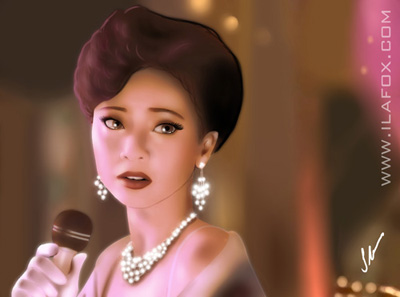 Retrato realista, Sheren Tang, Tenho um encontro com a primavera, ilustração by ila fox