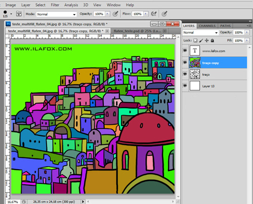 multifill, flatten, Bpelt, preenchimento automático de cores, plugin de preenchimento de cores, plugin, photoshop, by ila fox