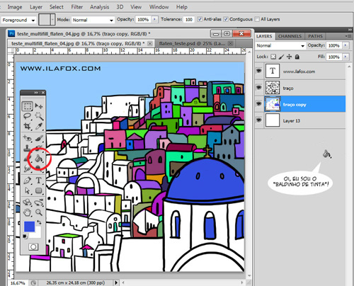 multifill, flatten, Bpelt, preenchimento automático de cores, plugin de preenchimento de cores, plugin, photoshop, by ila fox
