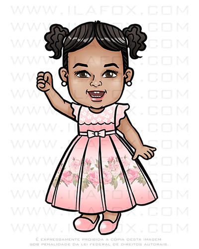 desenho infantil, desenho menina de vestido, desenho personalizado, desenho criança, by ila fox