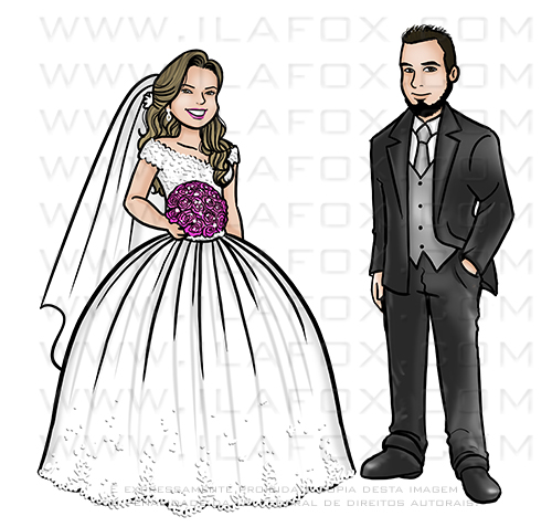 caricatura desenho, caricatura casal, caricatura bonita, caricatura sem exagero, caricatura para casamento