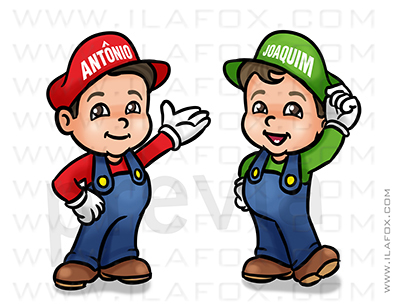 caricatura desenho, caricatura infantil, caricatura super mario, caricatura personalizada criança, by ila fox