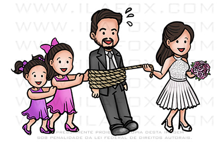 caricatura fofinha, caricatura família, caricatura casamento, caricatura simples, by ila fox