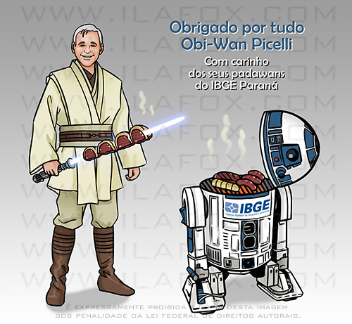 caricatura professor, caricatura Jedi, caricatura para presente, churrasco desenho, R2D2 desenho, by ila fox